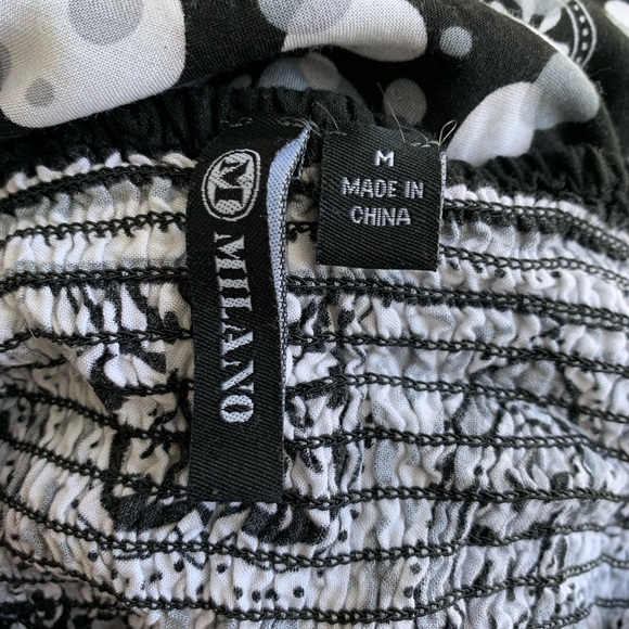 Milano Black Printed Halter Maxi Dress Size M - Picture 3 of 8